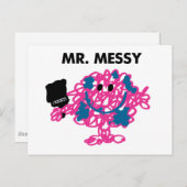Herr Messy Holding a Paintbrush Postkarte (Vorne/Hinten)