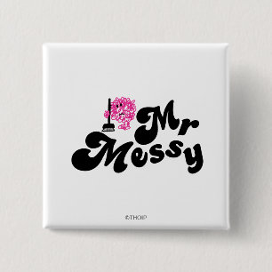 Herr Messy Reinigung mit Besen Button