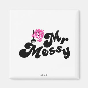 Herr Messy Reinigung mit Besen Magnet