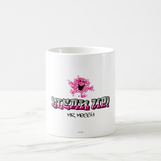 Herr Messy sagt "Aufräumen" Kaffeetasse (Mittel)