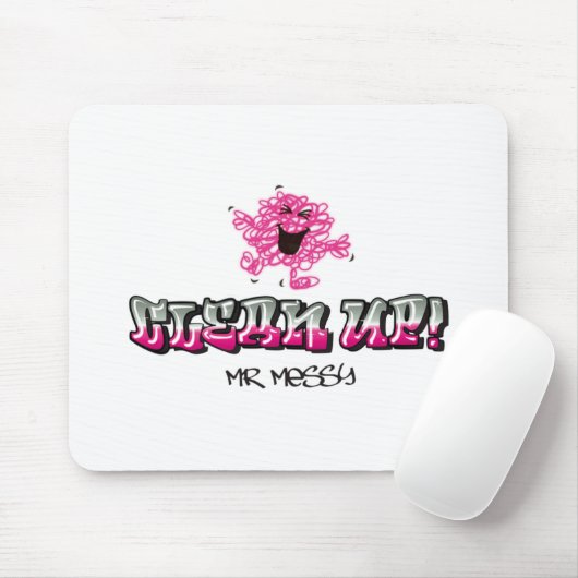 Herr Messy sagt "Aufräumen" Mousepad (Mit Mouse)