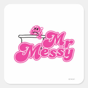 Herr Messy Wanne planschen Quadratischer Aufkleber
