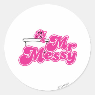 Herr Messy Wanne planschen Runder Aufkleber
