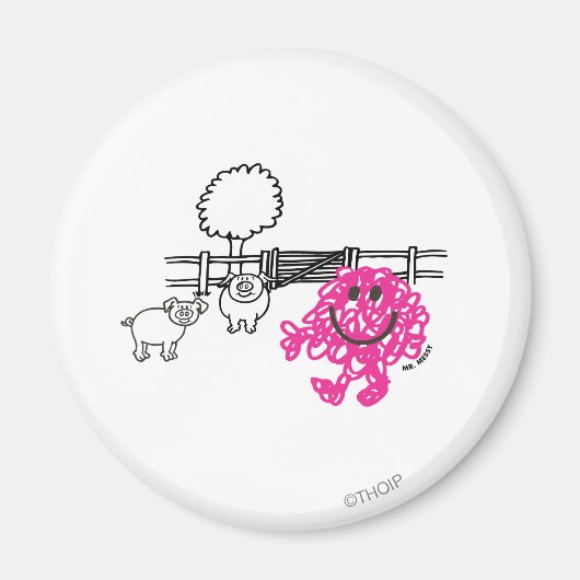 Herr Messy & zwei Schweine Magnet (Vorne)