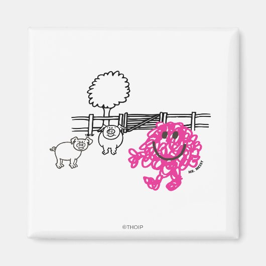 Herr Messy & zwei Schweine Magnet (Vorne)