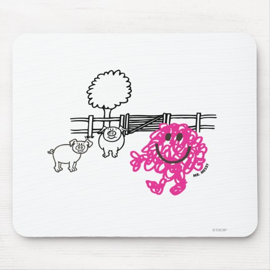 Herr Messy & zwei Schweine Mousepad (Vorne)