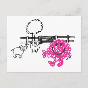 Herr Messy & zwei Schweine Postkarte
