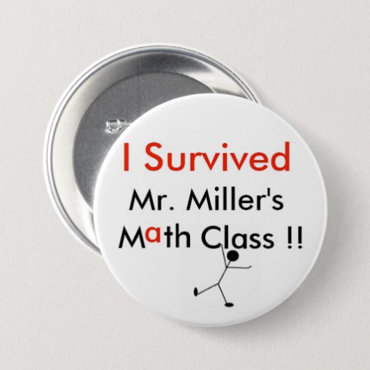 Herr Millers Math Class Button (Vorne & Hinten)