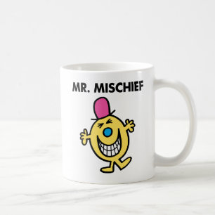 Herr Mischief  , das vergnügt lächelt Kaffeetasse