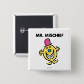 Herr Mischief | Lächeln fröhlich Button (Vorne & Hinten)