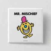 Herr Mischief | Lächeln fröhlich Button (Vorderseite)