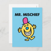 Herr Mischief | Lächeln fröhlich Postkarte (Vorne/Hinten)