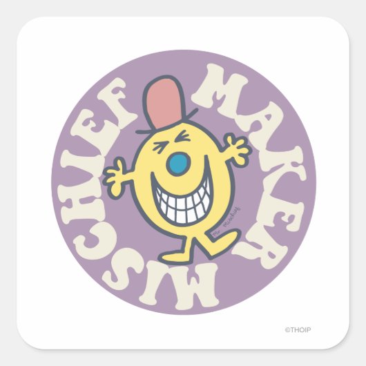Herr Mischief | Mischief Maker Quadratischer Aufkleber (Vorderseite)