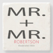 Herr Mister und Herr Modern Wedding Stone Unterset Steinuntersetzer (Vorderseite)