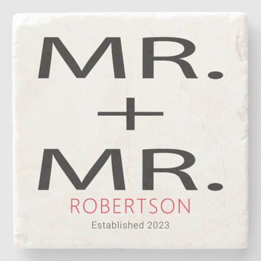 Herr Mister und Herr Modern Wedding Stone Unterset Steinuntersetzer (Vorderseite)