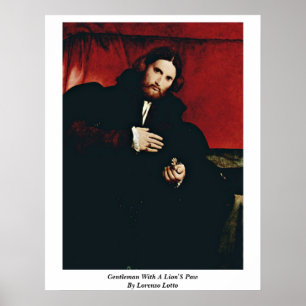 Herr mit einer Tatze der Löwen durch Lorenzo Lotto Poster