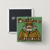 Herr mit Oberlippenbart Button (Vorne & Hinten)