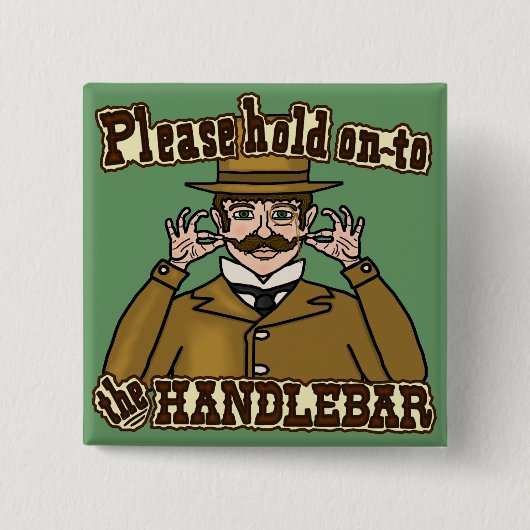 Herr mit Oberlippenbart Button (Vorderseite)