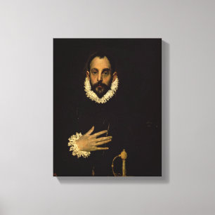 Herr mit seiner Hand auf seinem Kasten, c.1580 Leinwanddruck