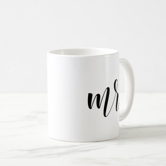 Herr Modern Calligraphy | Schwarze Typografie Kaffeetasse (VorderseiteRechts)