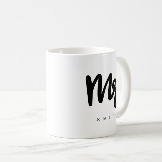 Herr | Moderne Typografie Personalisierbare Kaffe Kaffeetasse (VorderseiteRechts)