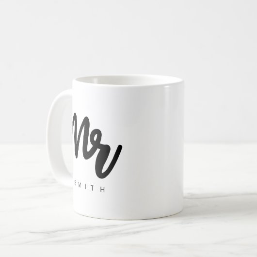  Herr | Moderne Typografie Personalisierbare Kaffe Kaffeetasse (Vorderseite Links)
