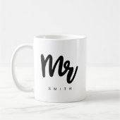 Herr | Moderne Typografie Personalisierbare Kaffe Kaffeetasse (Links)
