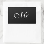 Herr Monogram Rechteckiger Aufkleber (Tasche)