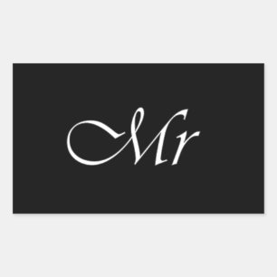 Herr Monogramm Rechteckiger Aufkleber