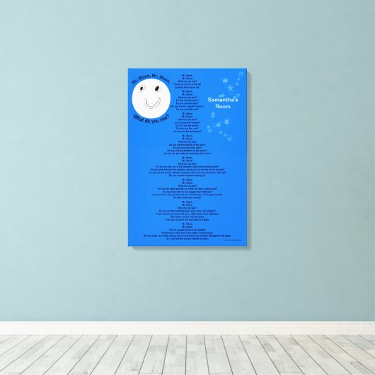 Herr Moon Personalize Name 18" x 27" Leinwanddruck (Insitu (Holzboden))