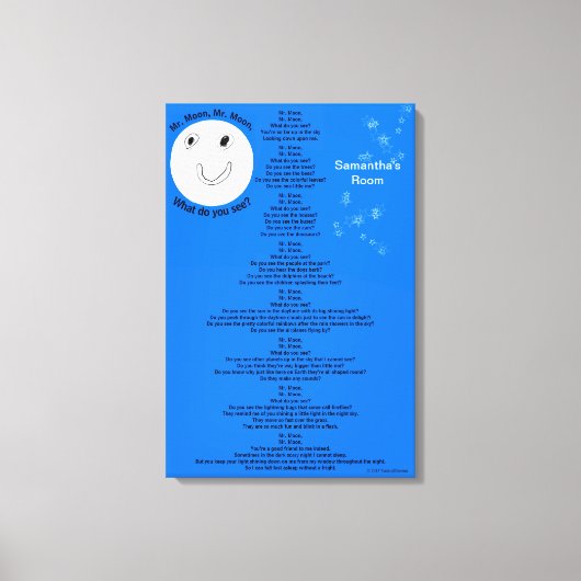 Herr Moon Personalize Name 18" x 27" Leinwanddruck (Vorderseite)