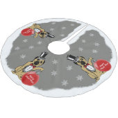 Herr Mops Hund Polyester Weihnachtsbaumdecke (Schrägansicht)