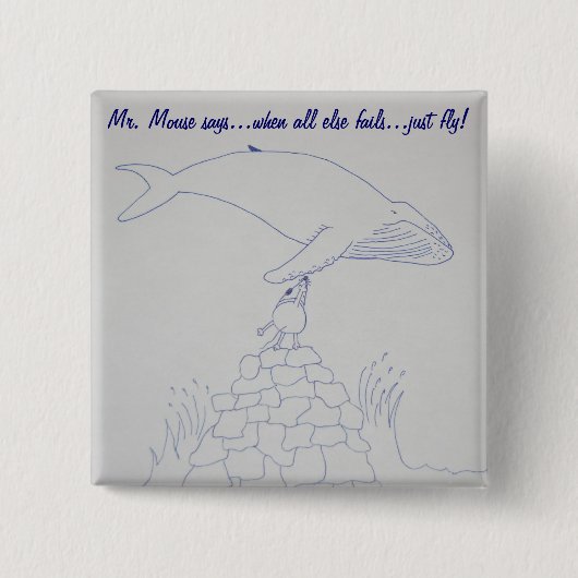 Herr Mouse und Freund"gerade Fliegen" Knopf Button (Vorderseite)