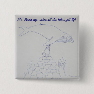 Herr Mouse und Freund"gerade Fliegen" Knopf Button