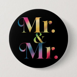 Herr & Mr. Gay Bachelor Party Gay Marriage Button