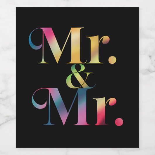 Herr & Mr. Gay Bachelor Party Gay Marriage Weinetikett (Einzelnes Label)