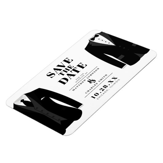 Herr & Mr. Modern Black Wedding Tux - Magnet (Linke Seite)