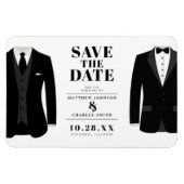 Herr & Mr. Modern Black Wedding Tux - Magnet (Horizontal)