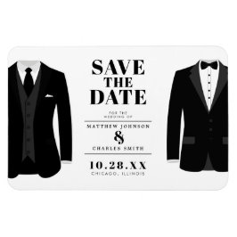 Herr & Mr. Modern Black Wedding Tux - Magnet