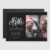 Herr & Mr. Script - mit Foto Magneteinladung (Vorne/Hinten)