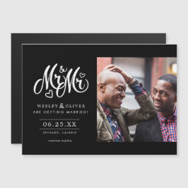 Herr & Mr. Script - mit Foto Magneteinladung