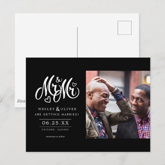 Herr & Mr. Script - mit Foto Postkarte (Vorne/Hinten)