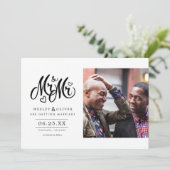 Herr & Mr. Script - Save the Date mit Foto (Stehend Vorderseite)