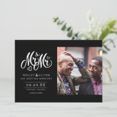 Herr & Mr. Script - Save the Date mit Foto (Stehend Vorderseite)