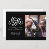 Herr & Mr. Script - Save the Date mit Foto (Vorne/Hinten)
