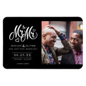 Herr & Mr. Script - Save the Date mit Foto Magnet (Horizontal)
