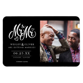 Herr & Mr. Script - Save the Date mit Foto Magnet
