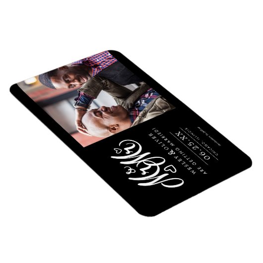 Herr & Mr. Script - Save the Date mit Foto Magnet (Rechte Seite)