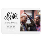 Herr & Mr. Script - Save the Date mit Foto Magnet (Horizontal)