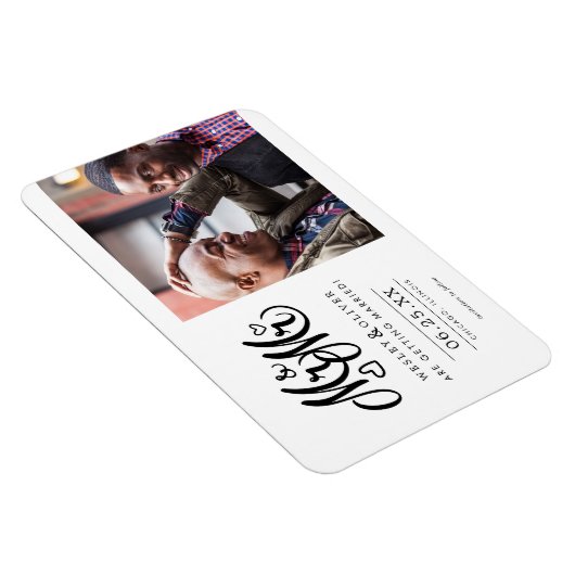 Herr & Mr. Script - Save the Date mit Foto Magnet (Rechte Seite)